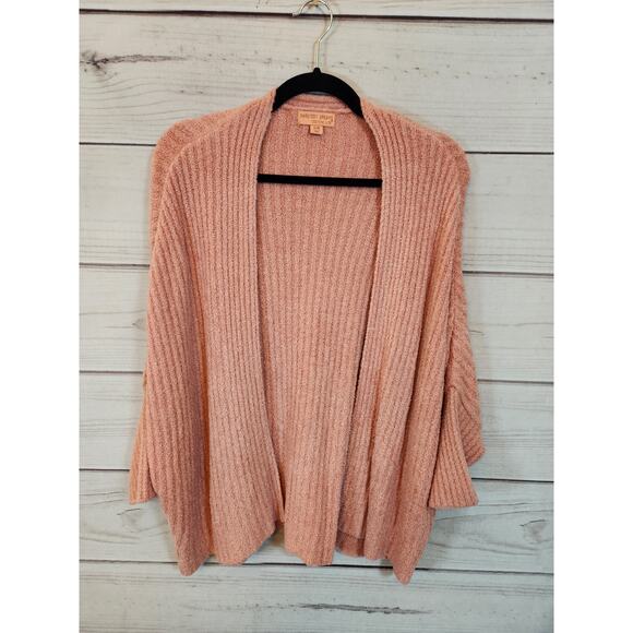 Barefoot Dreams Women Pink CozyChic Lite Shrug Open Front Cardigan Sweater Small - Picture 1 of 6